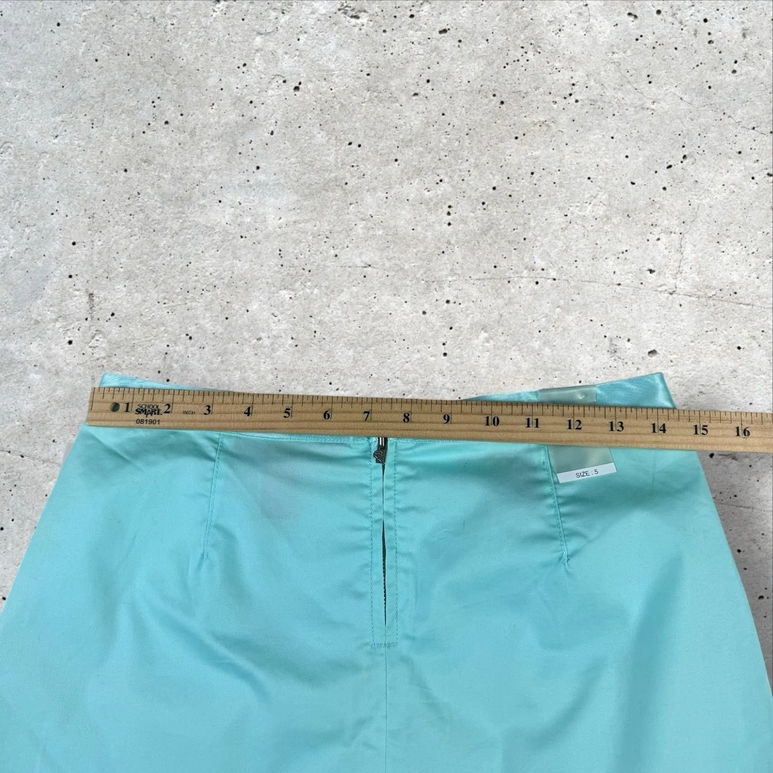 Vtg Y2K 90s Ecko Asymmetric Bias Hem Blue‎ Mini Skirt Fairycore Whimsical Sz 5 Blue - Image 5