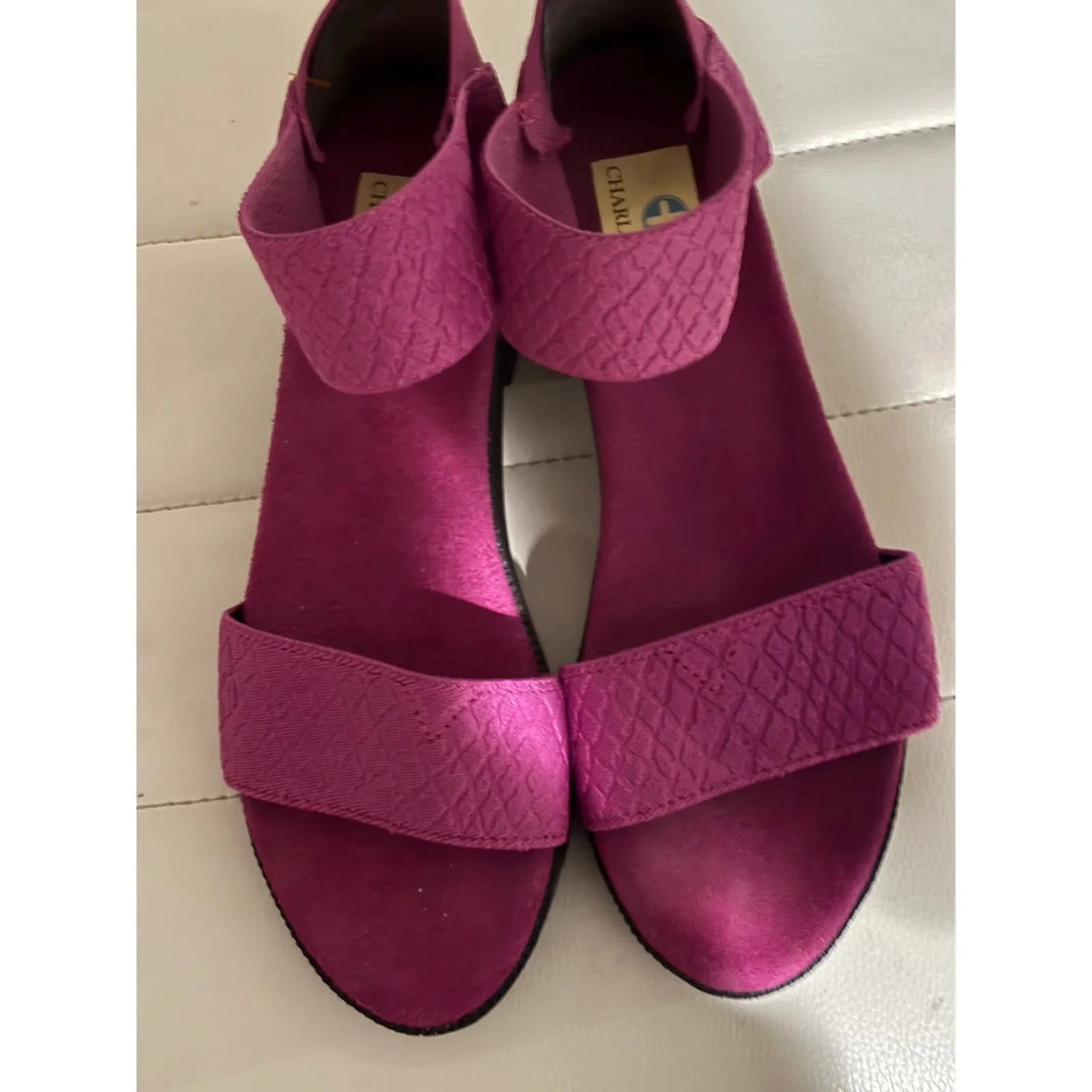 Charleston Purple Monterrey Platform Lug Sandals Chunky‎ Heel Size 6 - Image 2