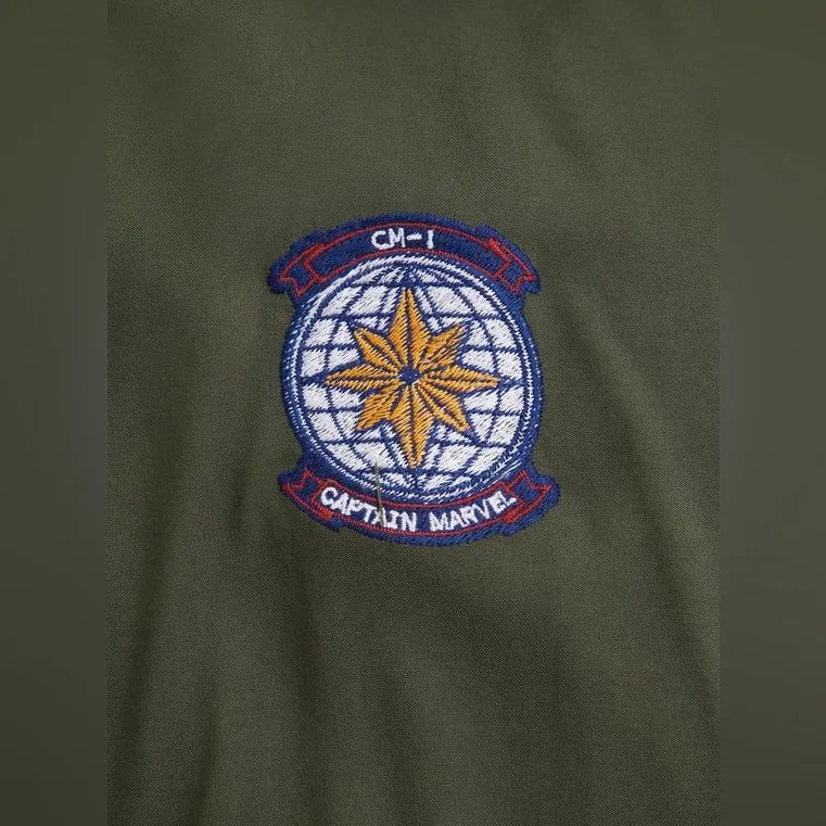 Torrid Her Universe Captain Marvel Olive Patchwork Shirt Dress Large (Torrid 0) - Image 7