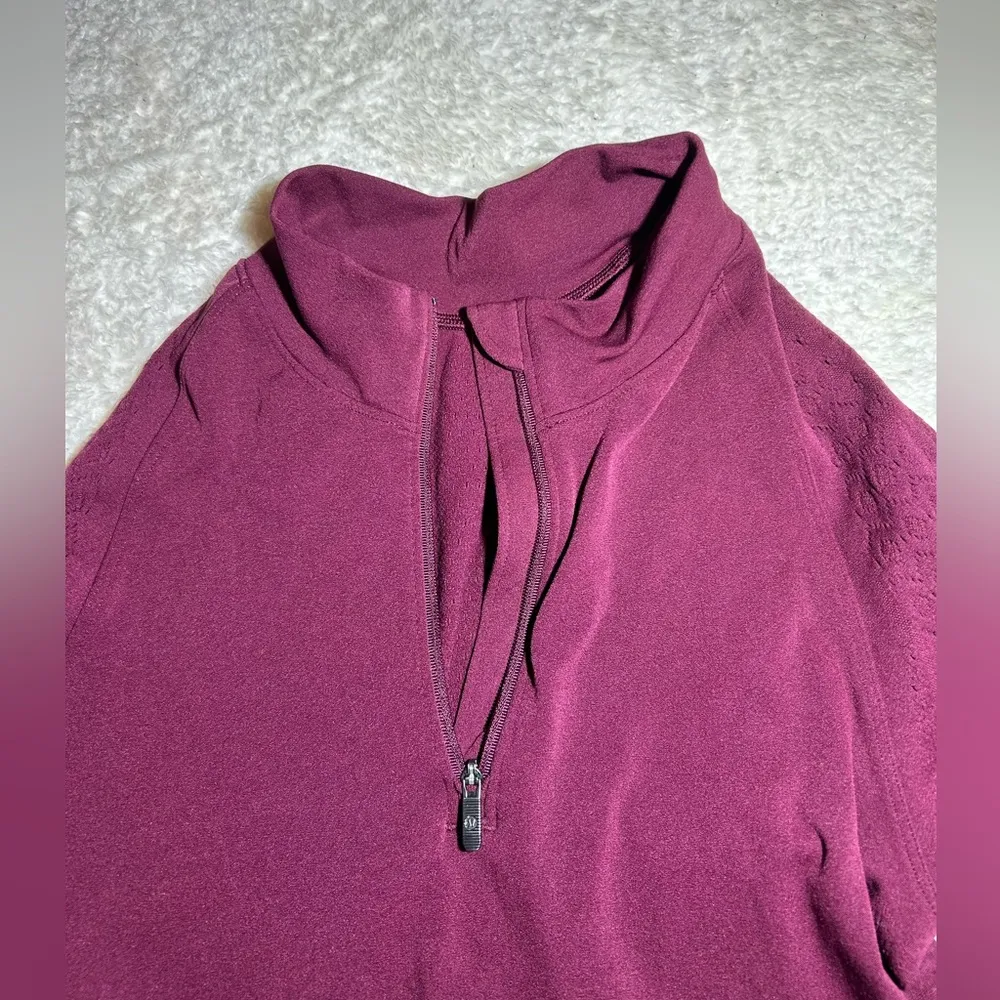 Lululemon Burgundy Quarter Zip‎ Sweater Size 4 - Image 9