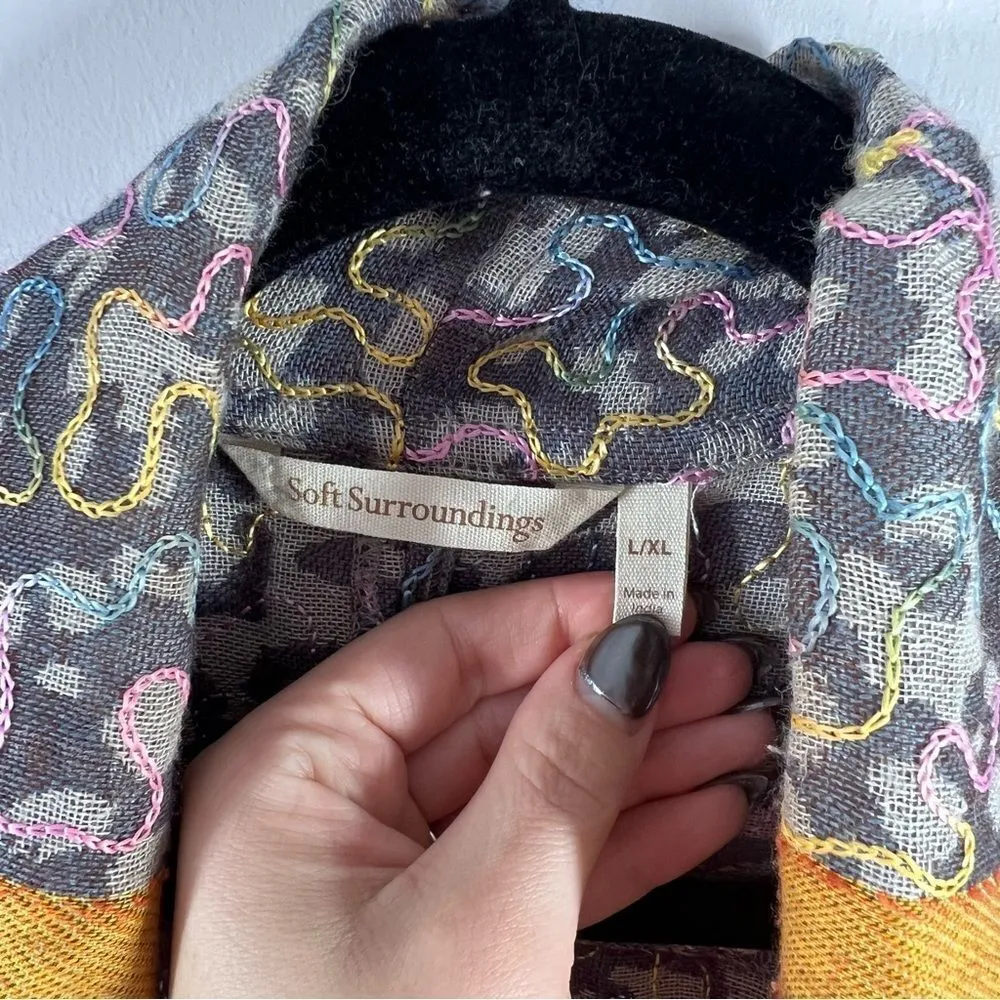 Soft surroundings heavily embroidered vest drape open front art to‎ wear - Image 3