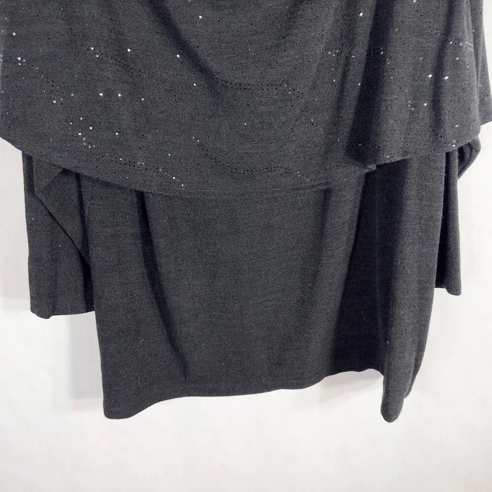 Jaclyn Smith Plus Size 3X Sweater Off Shoulder Gray Sequins Knit Long Sleeve 342 - Image 5