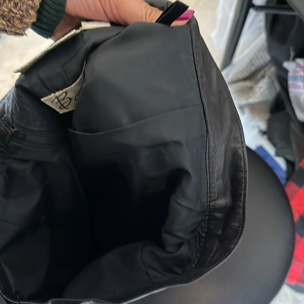 Vintage black supple leather pencil skirt rocker mob wife edgy size 0 - Image 8