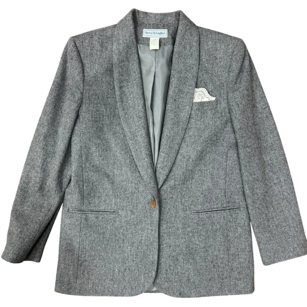 Vintage Norton McNaughton Womens 10 Gary 100% New Wool Winter Chic Blazer Jacket - Image 4