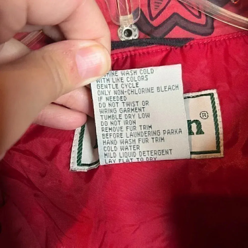 L.L.Bean Vintage  patterned kangaroo pouch pullover parka - Image 6