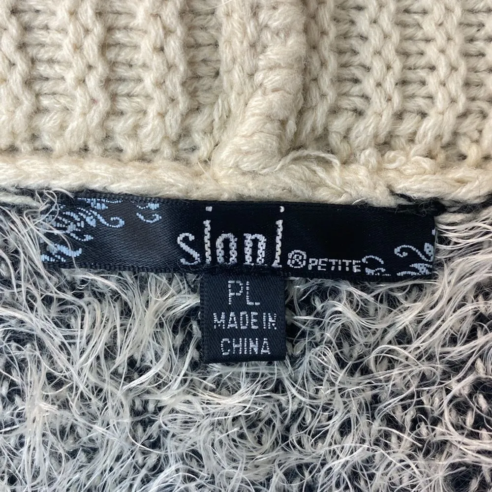 Sioni Gray & Pink Fuzzy Cozy Knit Sleeve Sweater PL Size undefined - Image 4