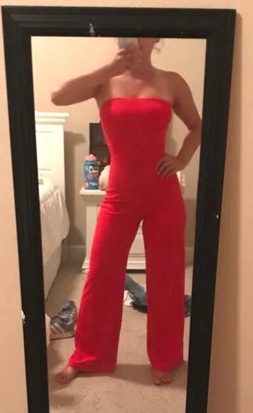 Nasty Gal Red Bodycon Jumpsuit  - Image 2