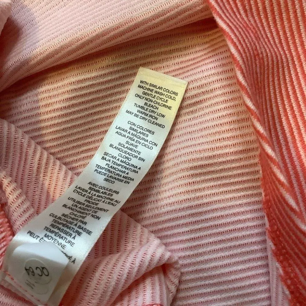 Chicos Size 3 Pink White Stripe Striped Ribbon Short Sleeve Comfy Cute Shirt - Image 9