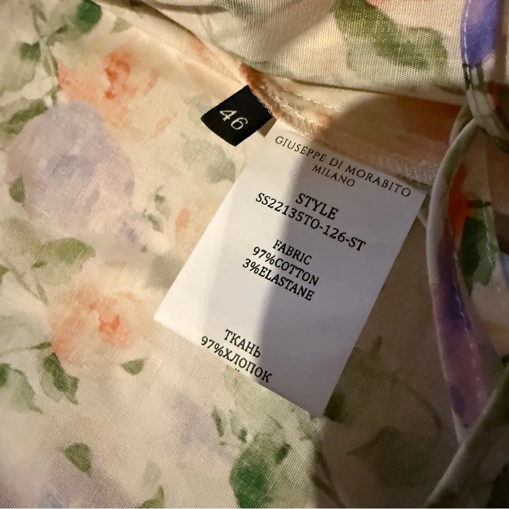 Giuseppe di Morabito Two Piece Set White Purple Orange Floral Crop Top Skirt NEW Size 2 - Image 9