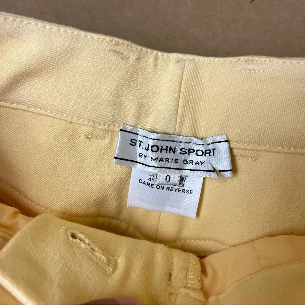 St. John Pale Yellow Crop Pants - Image 10