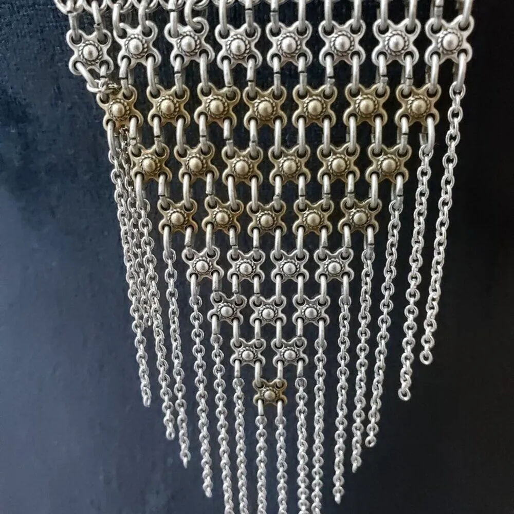 American Eagle Turquoise Silver Tone Pendant Tassel Necklace w/ Lobster Clasp - Image 5