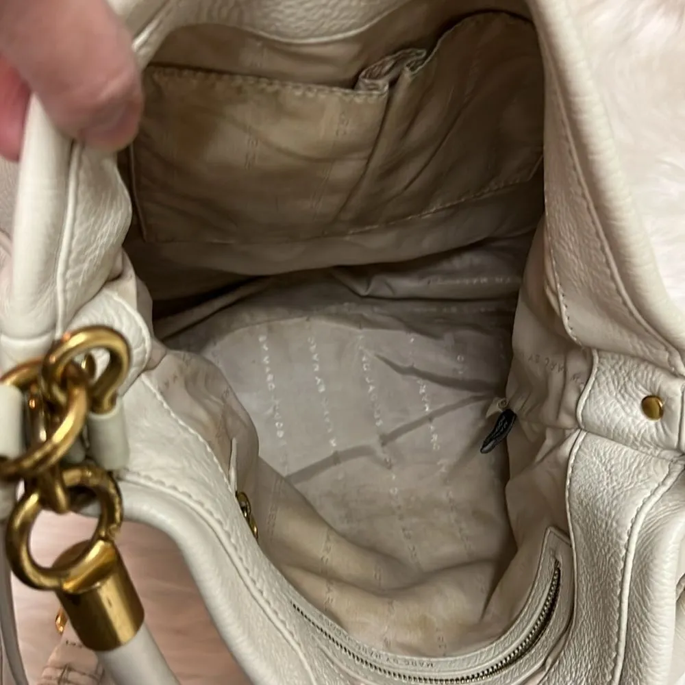 Marc Jacobs Too‎ Hot to Handle Cream Leather Bag B95 - Image 12