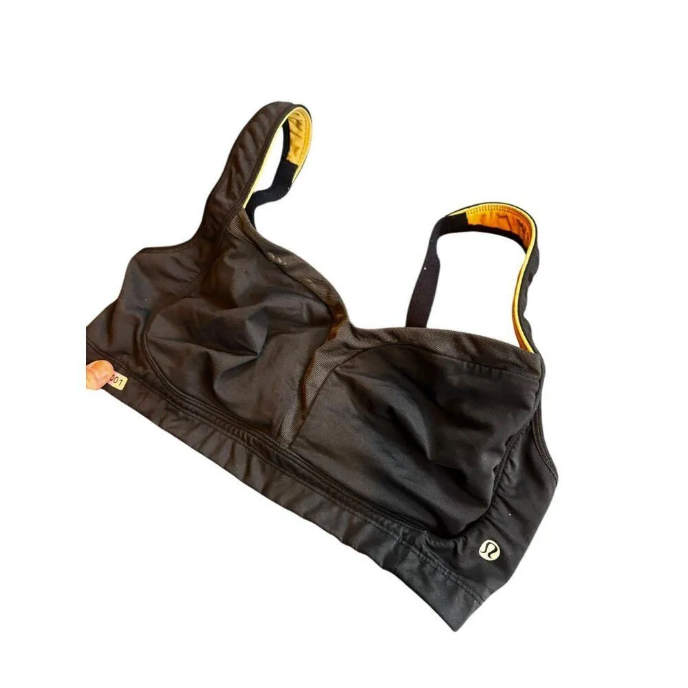 Lululemon Black Sports Bra Size 36DD Lightly Padded Adjustable Straps Hook Closu Black - Image 8