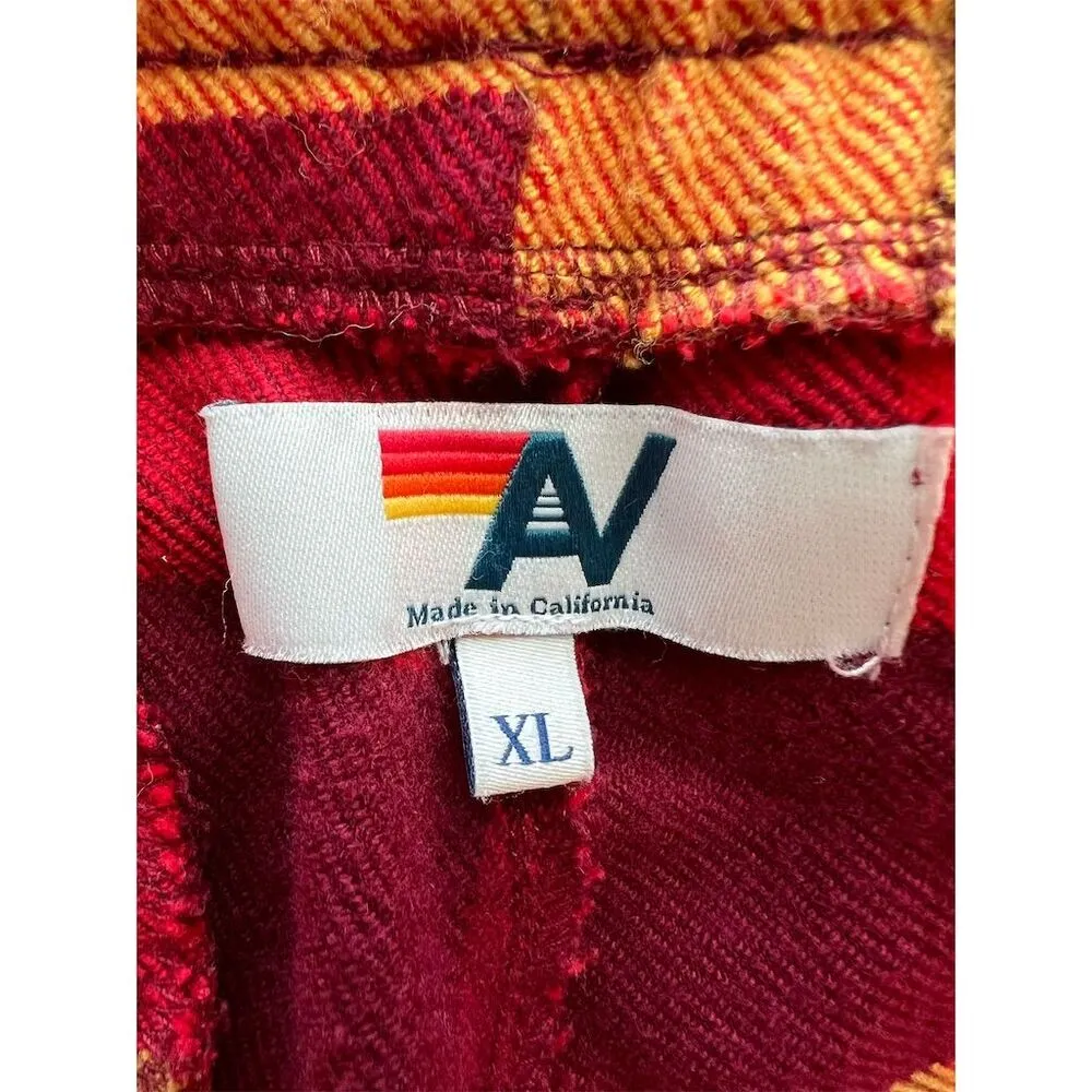 Aviator Nation Unisex XL Plaid Lounge Pants Flannel Relaxed Fit in Red - Image 6