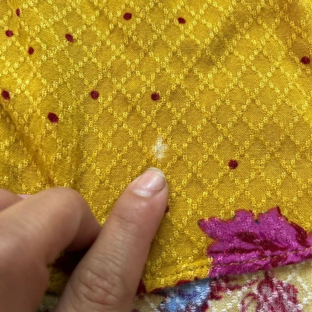 Free People Intimately Mustard Floral Mini Dress Size XS - Image 4