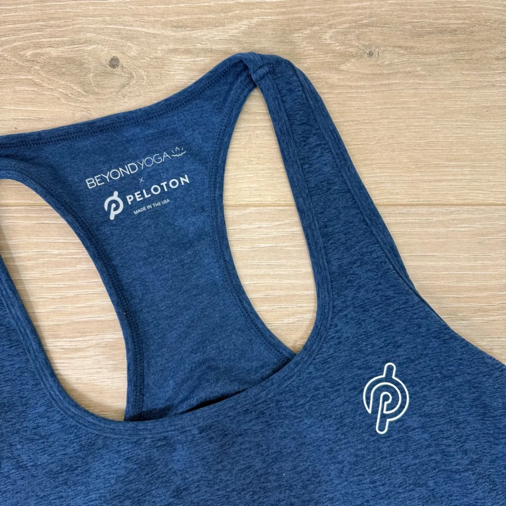 Beyond Yoga X Peloton Blue Heather Crop Tank - Image 3
