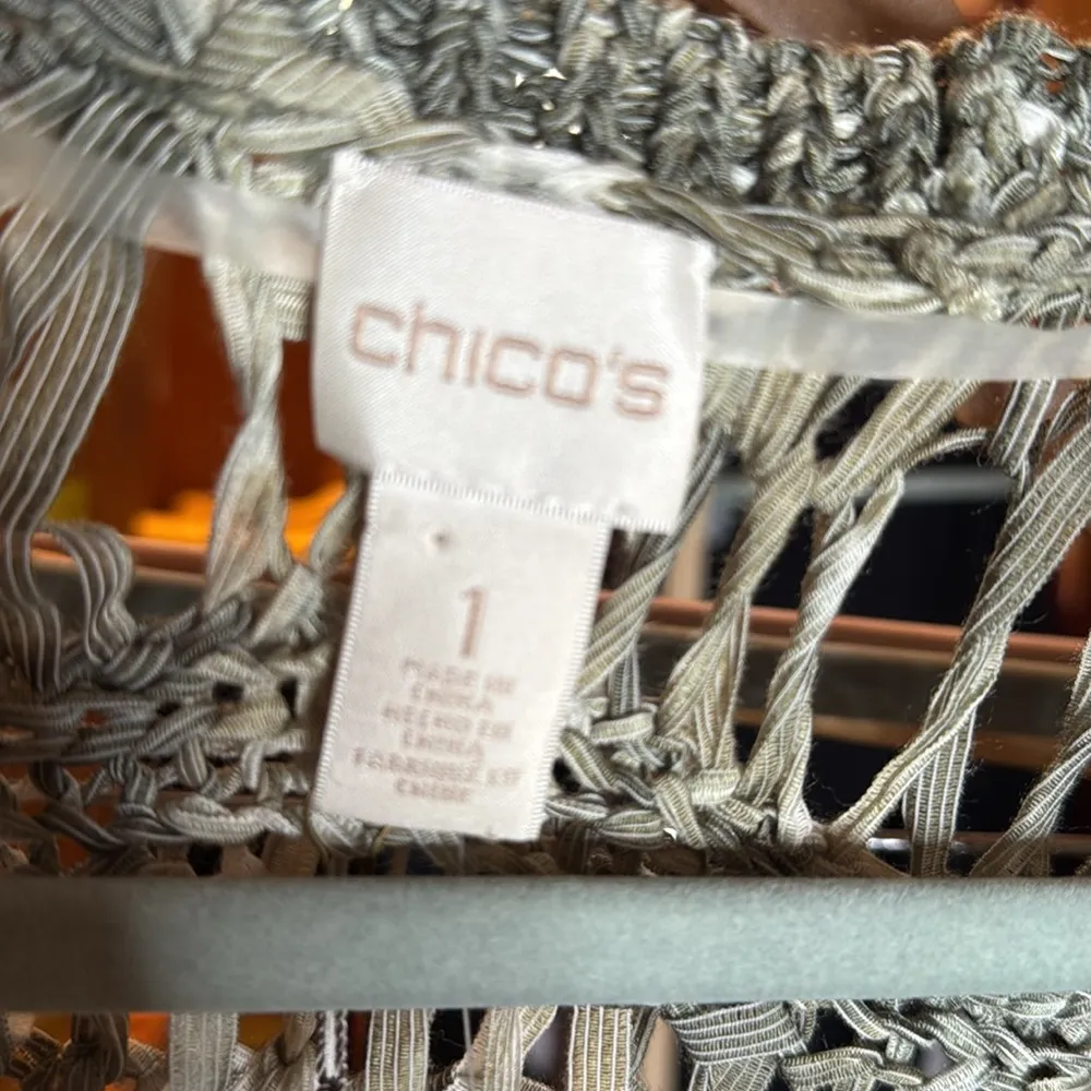 NWT CHICO FEARLESS FRINGE LELY MACRAME SAGE GREEN WOMENS VEST SIZE MEDIUM (1) - Image 13