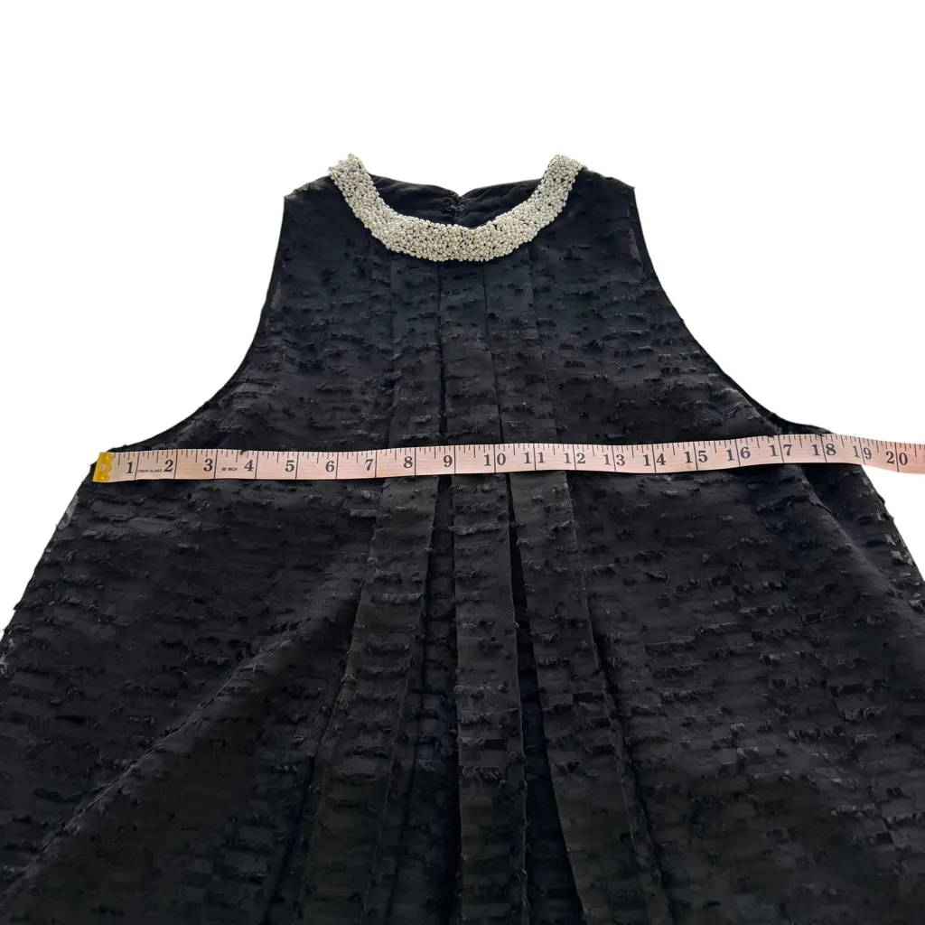 NWT ANTHROPOLOGIE SACHIN & BABI Size 8 Black Sleeveless Beaded Collar Blouse Top - Image 13