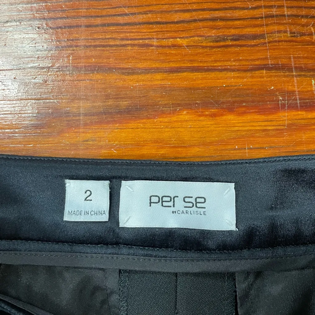 Per Se Black Military-Style Side Button Trousers in Black ~ Size 2 💛 - Image 10
