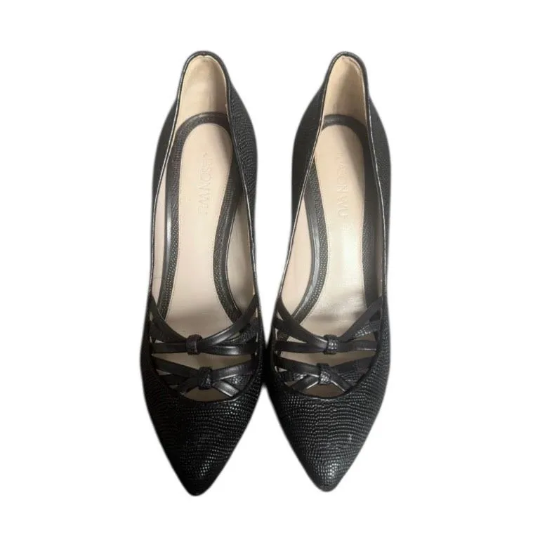 Jason Wu Black Textured Leather Heels 36.5 - Image 3