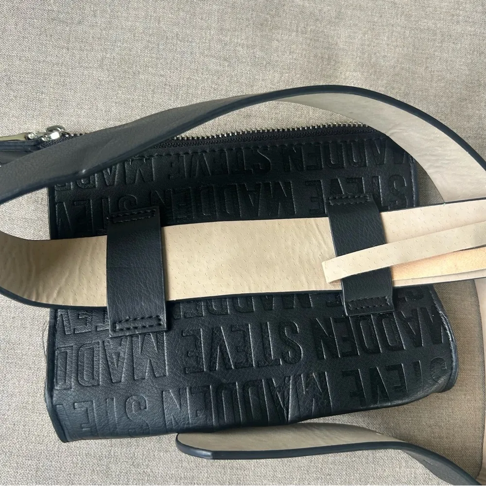 Steve Madden New belt bag zipper pouch faux leather logo printed travel retro - Image 3