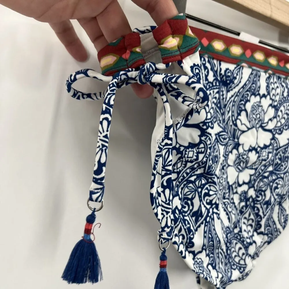 Loft Beach Blue Luau Floral Paisley Bikini Bottoms - Image 8