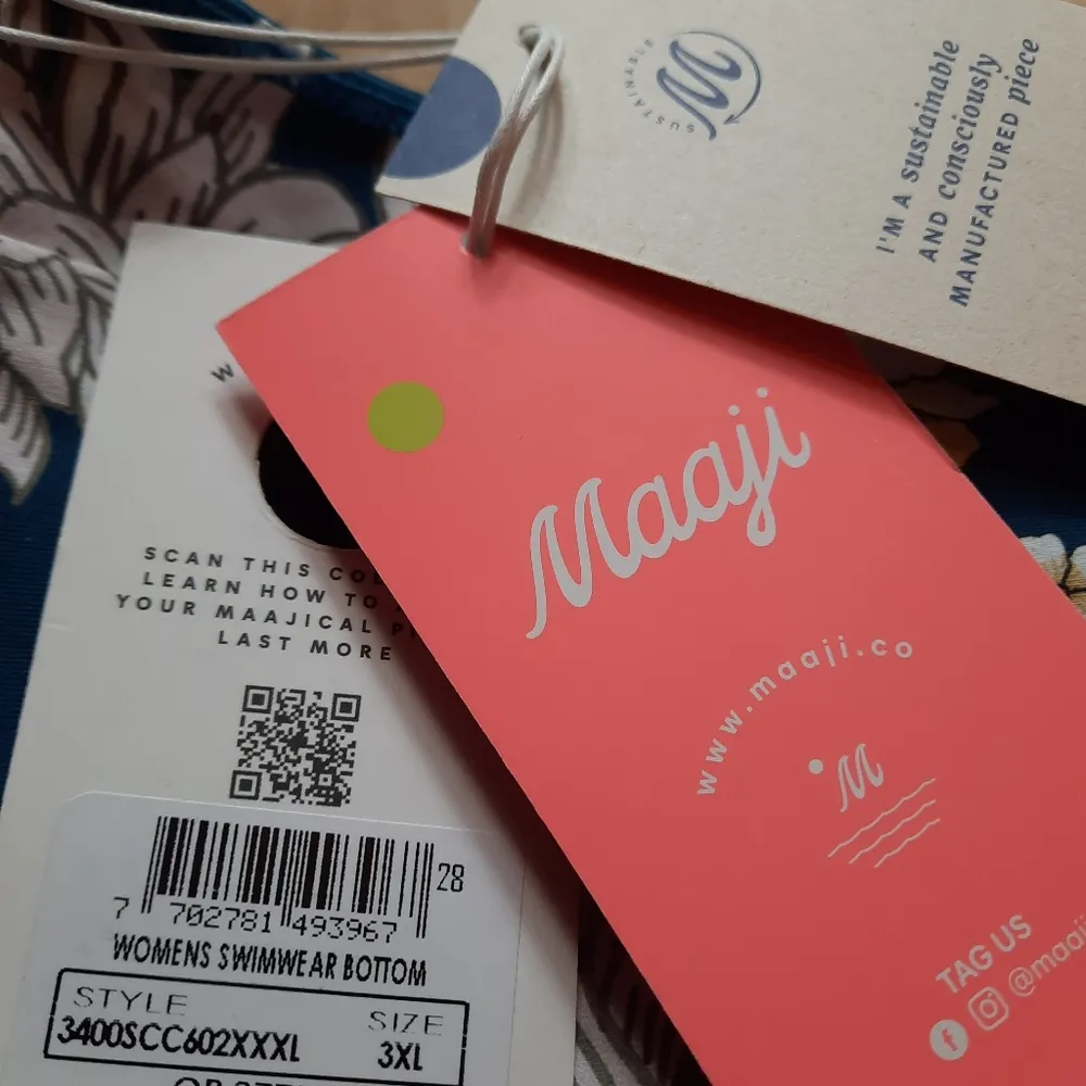 Maaji Swim Bottoms Women's Size 3XL Blue Reversible Swimwear Briefs - Image 7