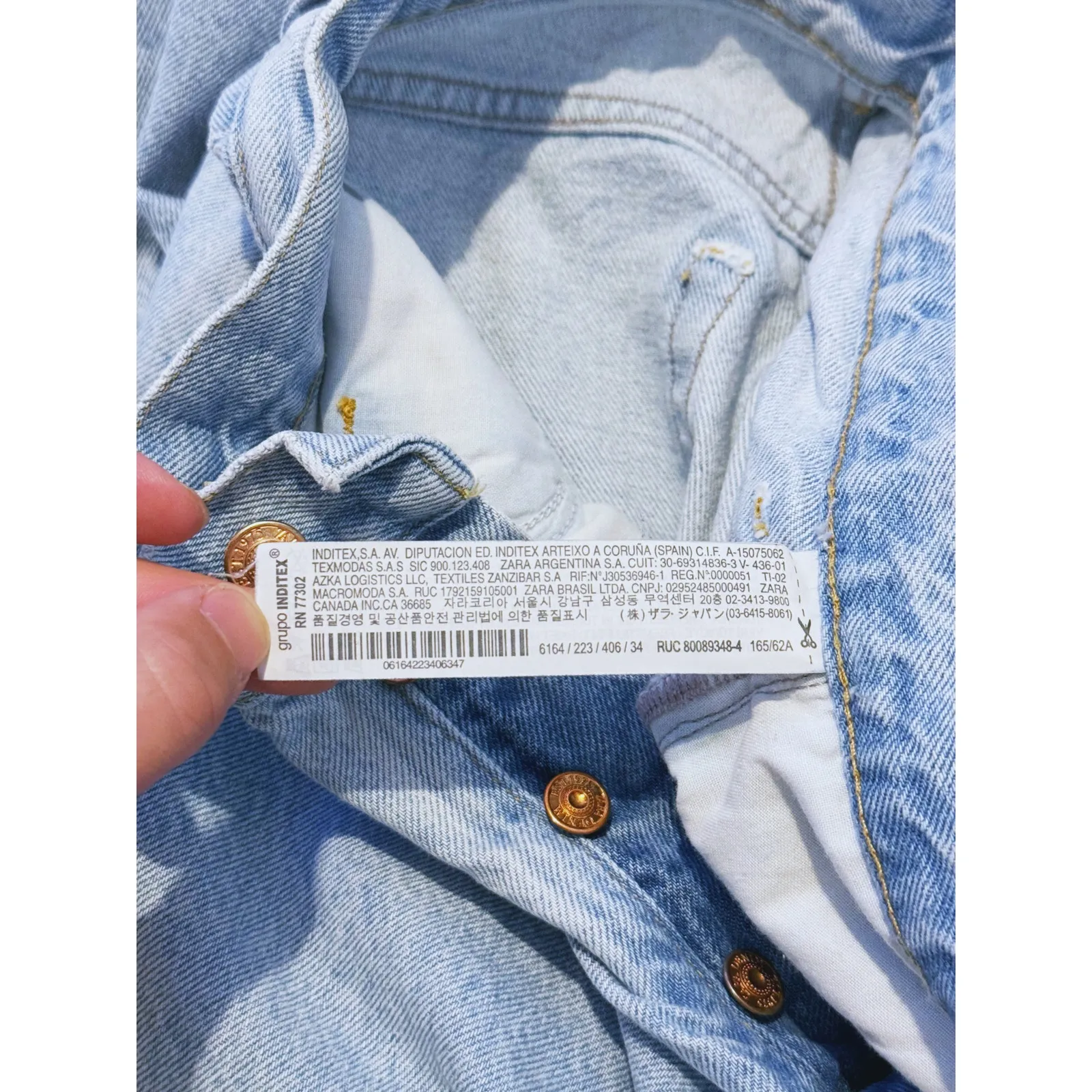 Zara Y2K High Rise Wide Leg Jeans Light Wash XS Minimalist Denim Indie Barrel - Image 11