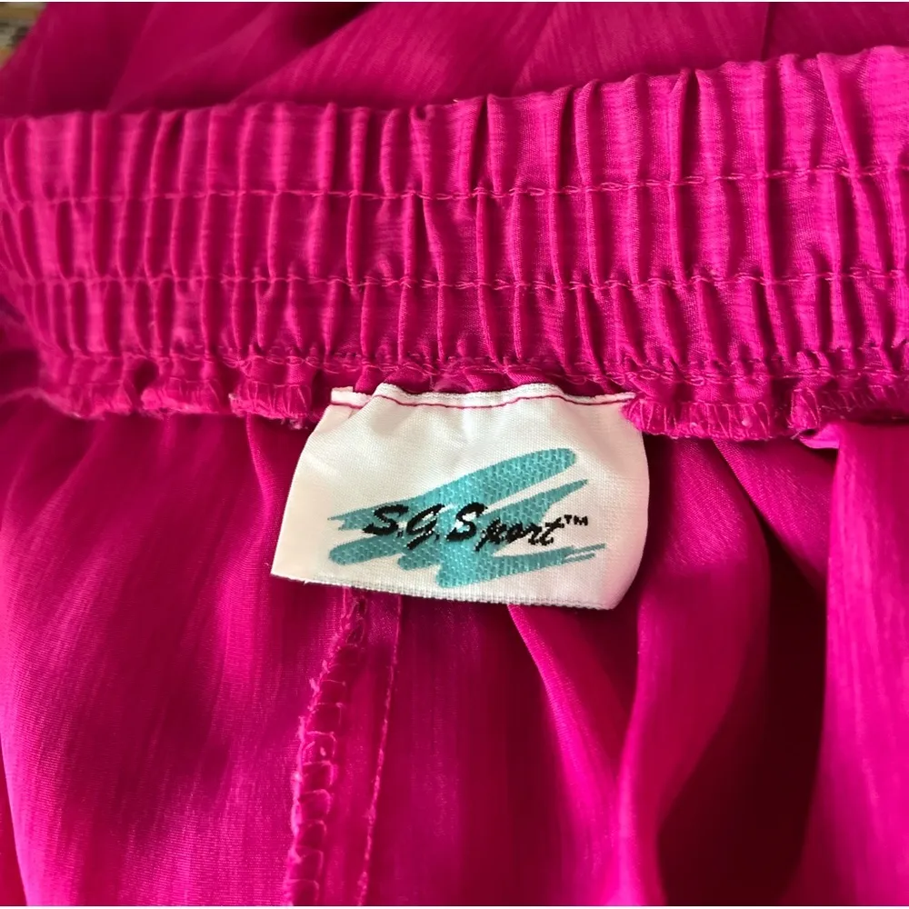 Vintage S.G. Sport Pink Culottes Shorts Elastic Waist Casual Shorts Size Medium - Image 8