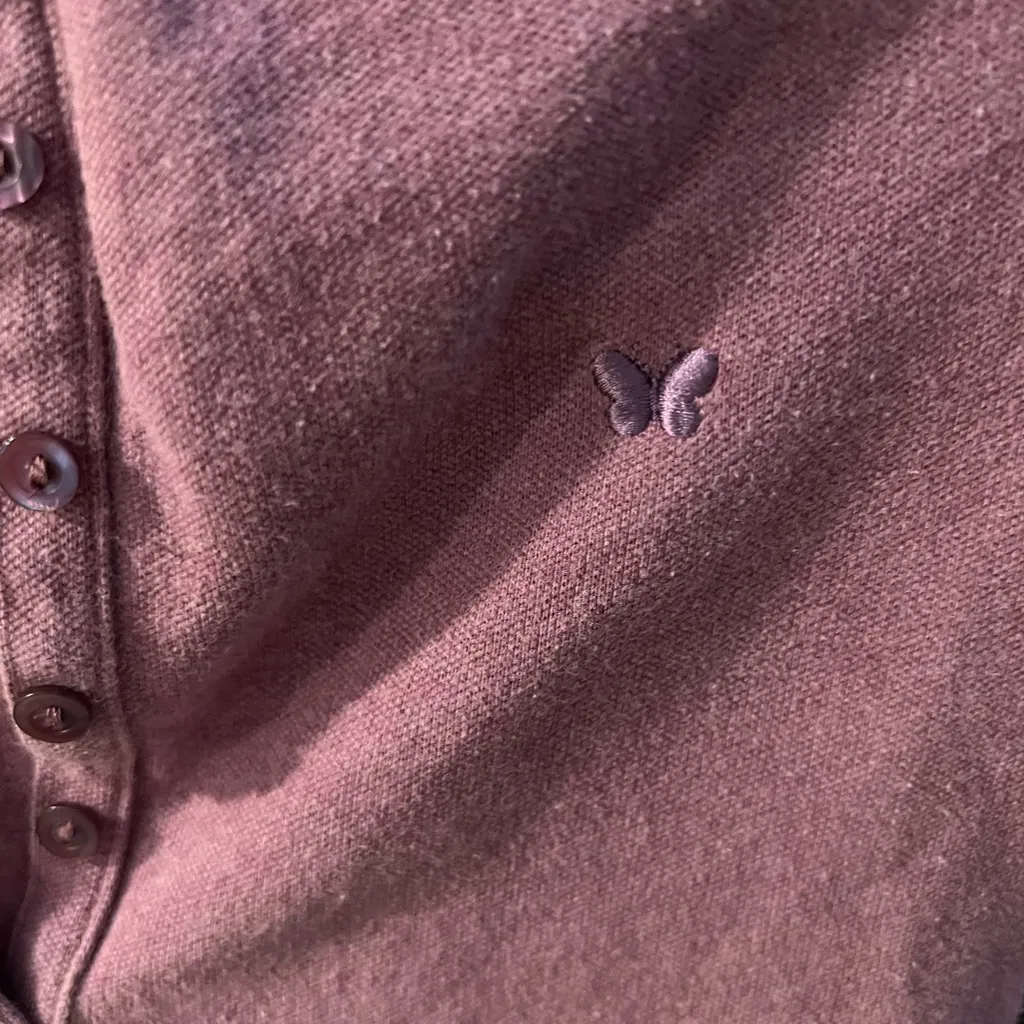 Aeropostale Women’s Plain Polo Shirt With Logo Purple Size Small - Image 2