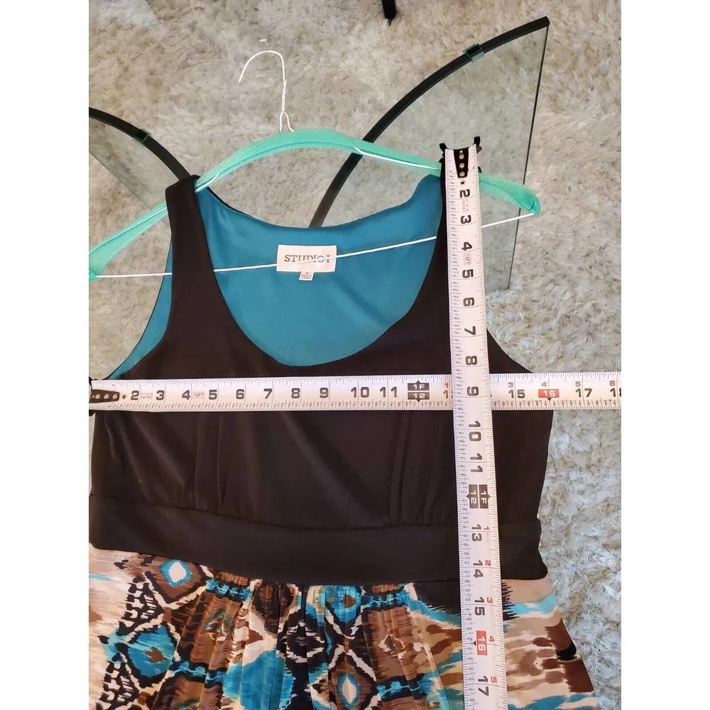 Studio I Womens Multicolor Polyester Scoop Neck Sleeveless Maxi Dress Size 8 - Image 8