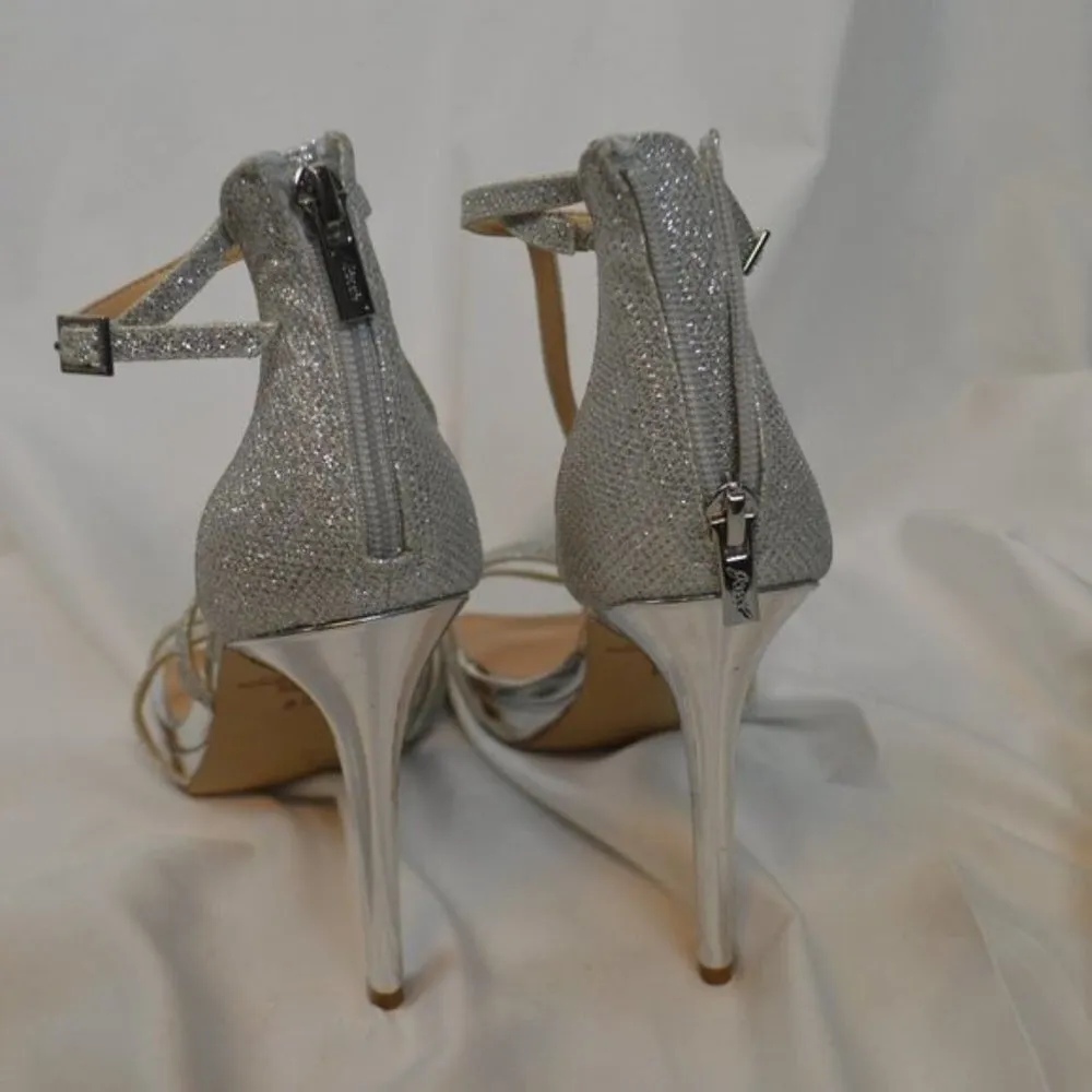 JEWEL BADGLEY MISCHKA Silver Galen Strappy Platform Sandal  8.5 - Image 7