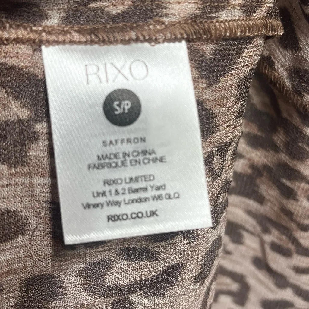 Rixo 100% Silk Long dress colorful Meadow Leopard Mix print size SMALL Women’s Blue - Image 9