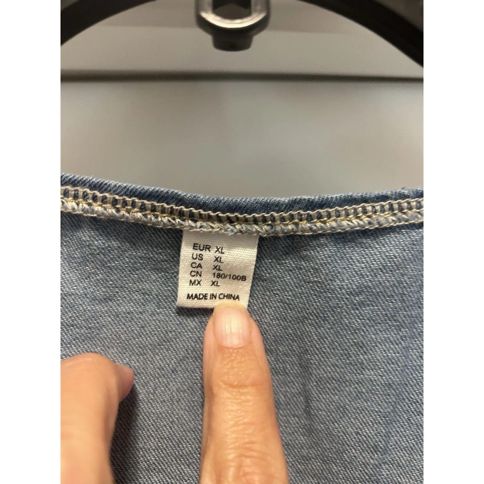 Denim Utility Sleeveless Shirt dress Size XL Medium Blue Wash Concert Festival - Image 4