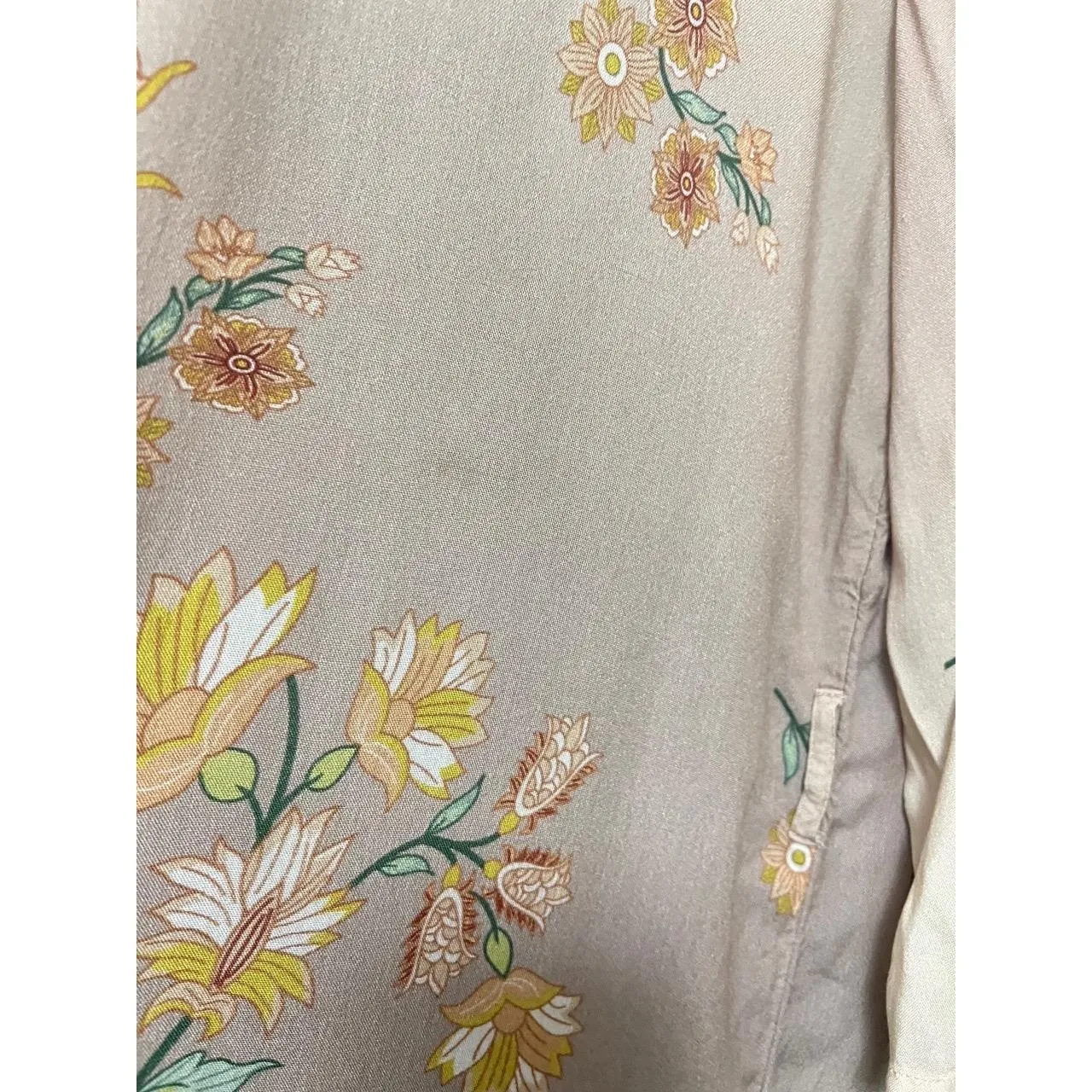 World Market Robe Duster Women S/M Ombre Floral Kimono Boho Bohemian Belted Long Brown Size undefined - Image 7