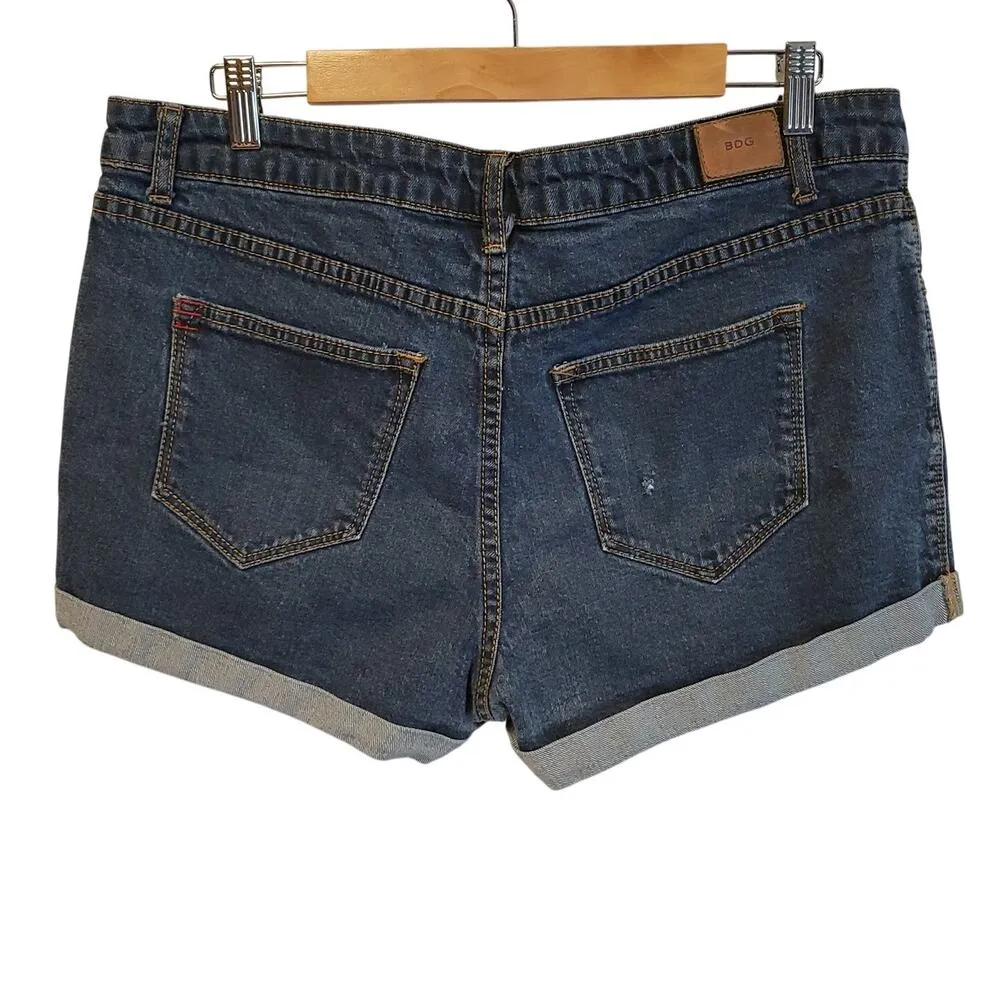 BDG Mid Rise Alexa 5 Pocket Shortie Denim Shorts Vacation Utility Women Size 32W - Image 2