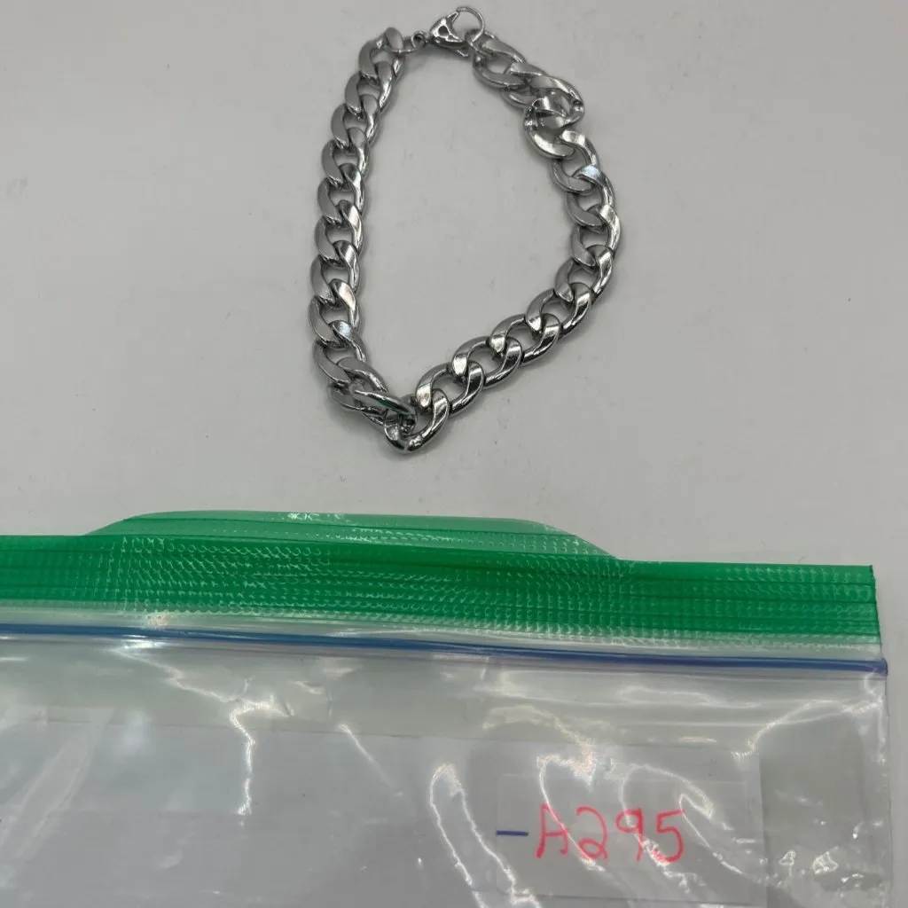 Mens Stainless Steel Cuban Link Chain Bracelet 9" With Lobster Clasp A395 Silver - Image 4