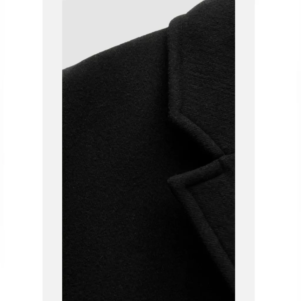 Zara Black Long Wool Blend Coat - Image 10