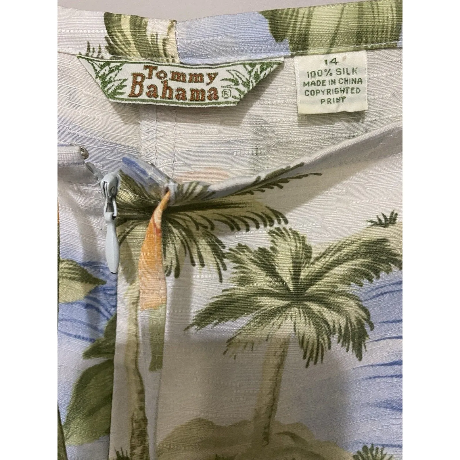 Tommy Bahama Women 100% Silk Tropical Floral Print Wide Leg Cropped Sz 14 - Image 5