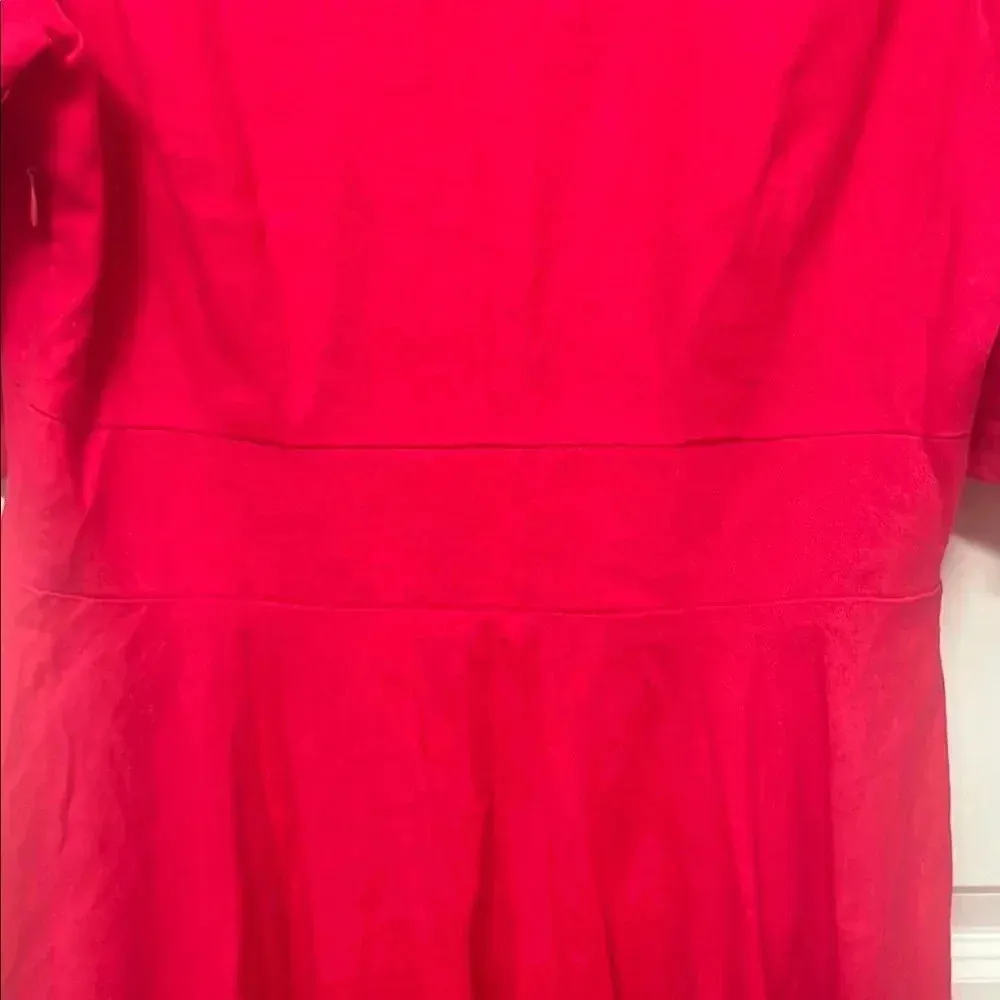 House of Harlow Pink Puff Sleeve Fit Flare Linen Blend Dress Size 4 - Image 10