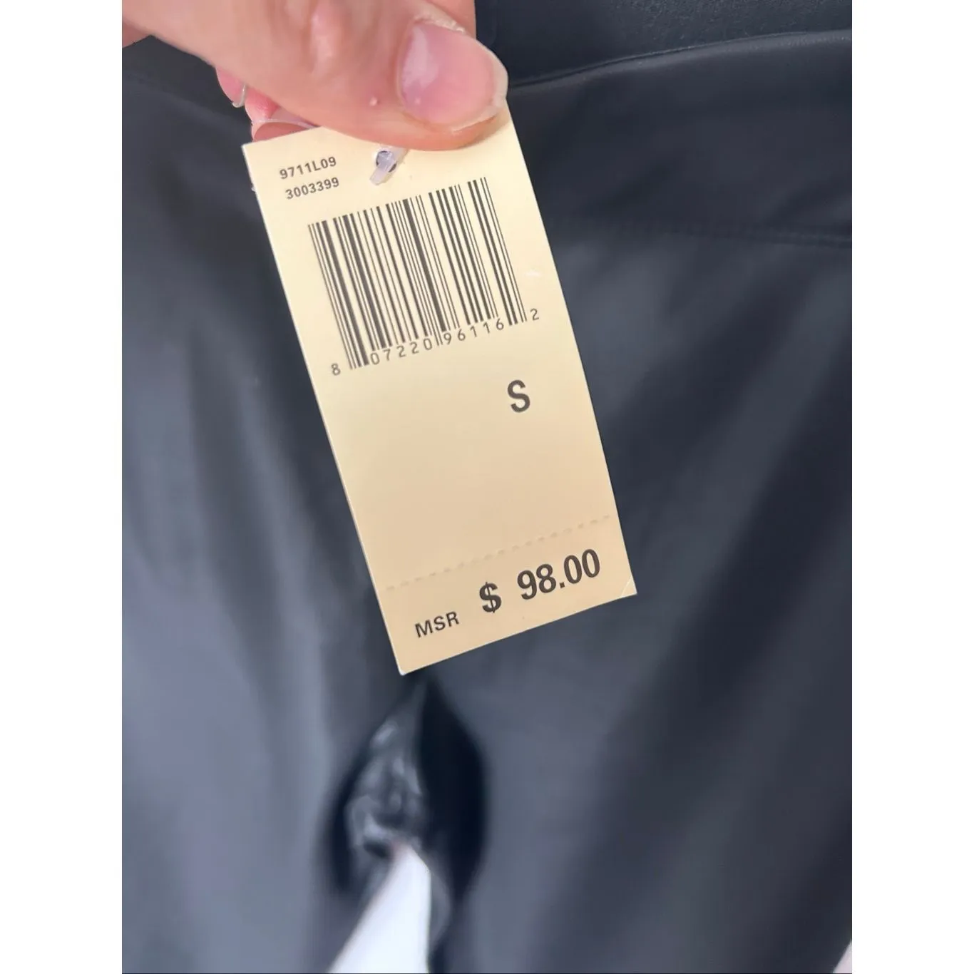 MAX Edition Women S Faux Leather Leggings Dark Black Pull-On Stretch fleece line - Image 4