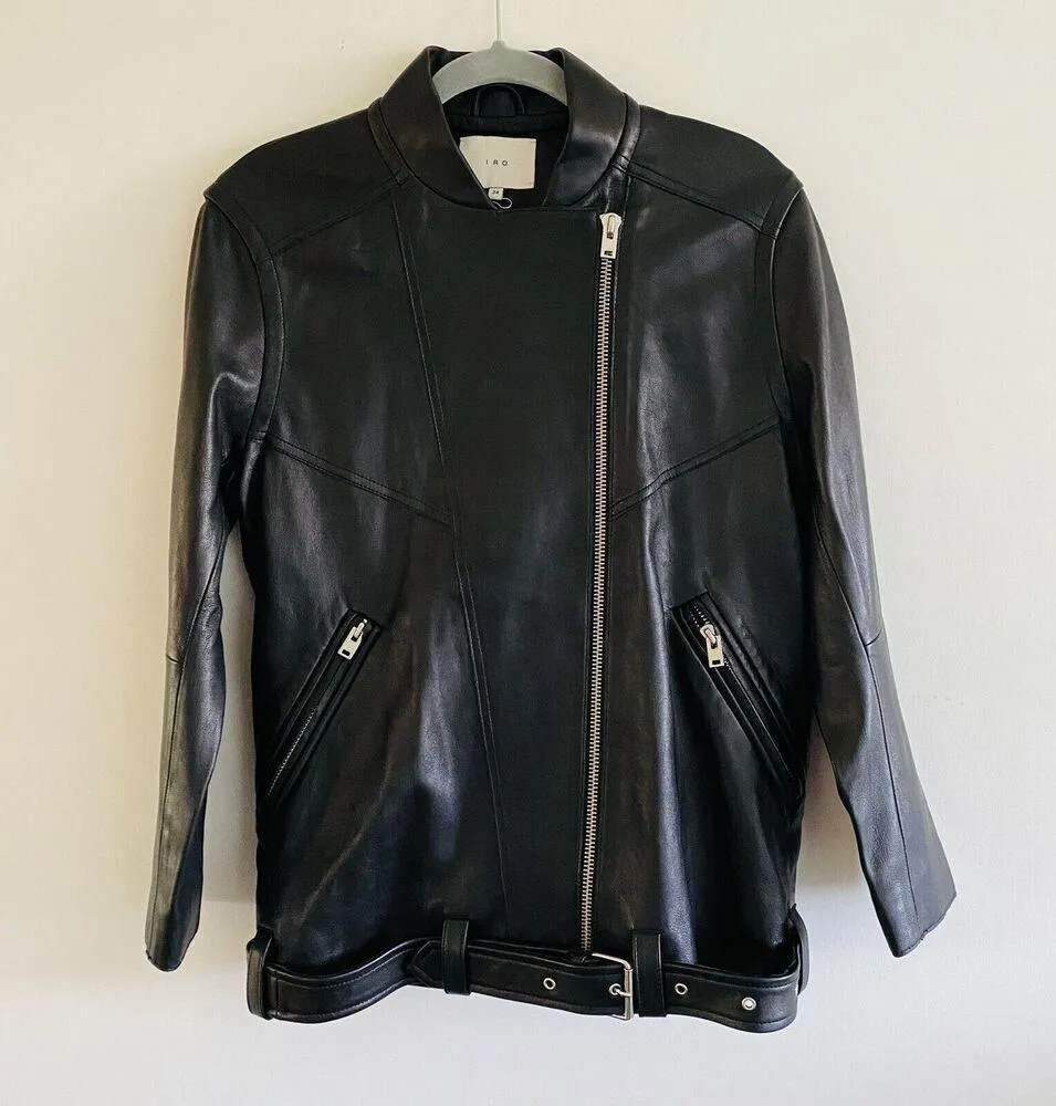 IRO Ametyst Black Moto Leather Jacket  - 34 FR / US 2 - Image 3