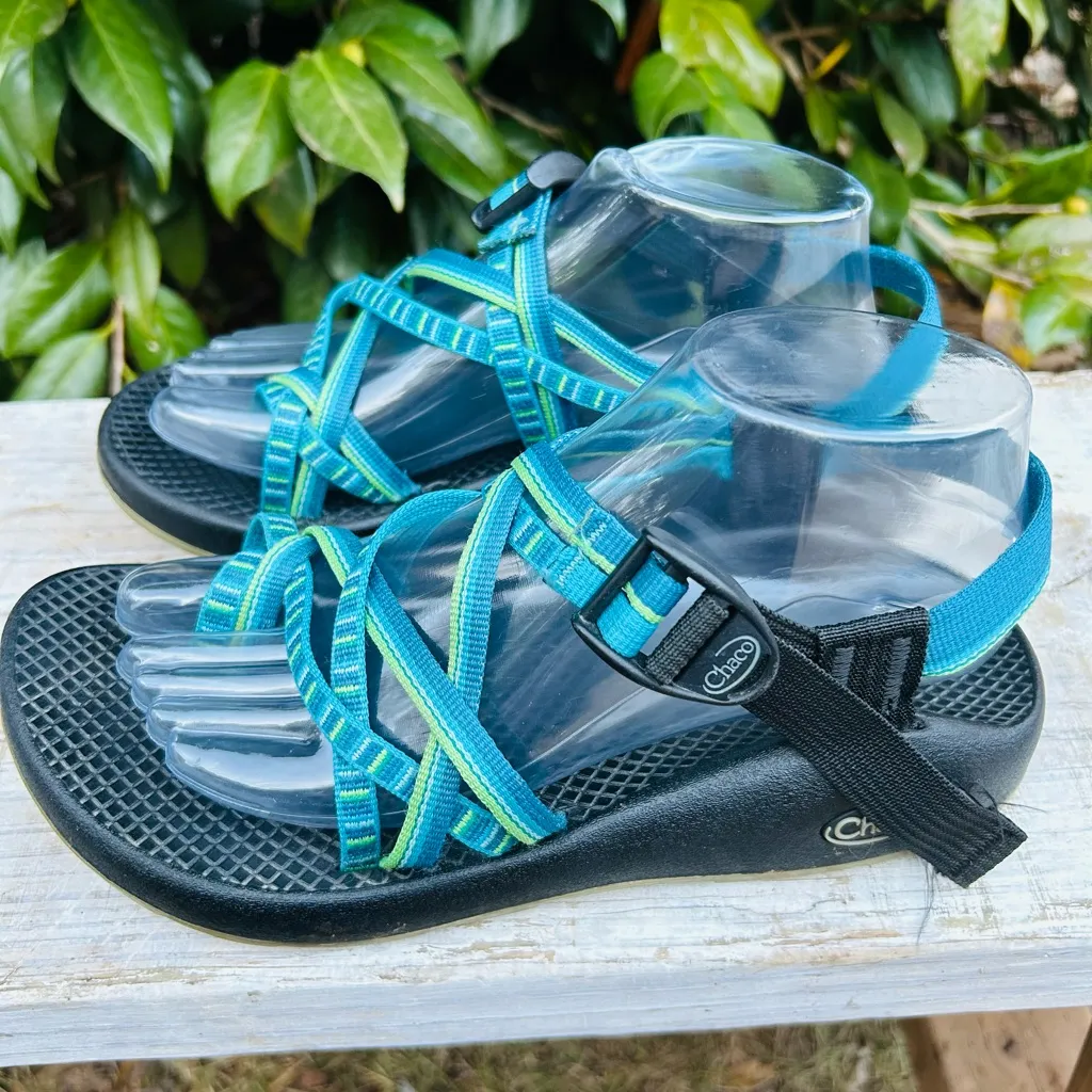 Chacos Chaco Women’s ' Striped Teal and Black Sandals - Image 2