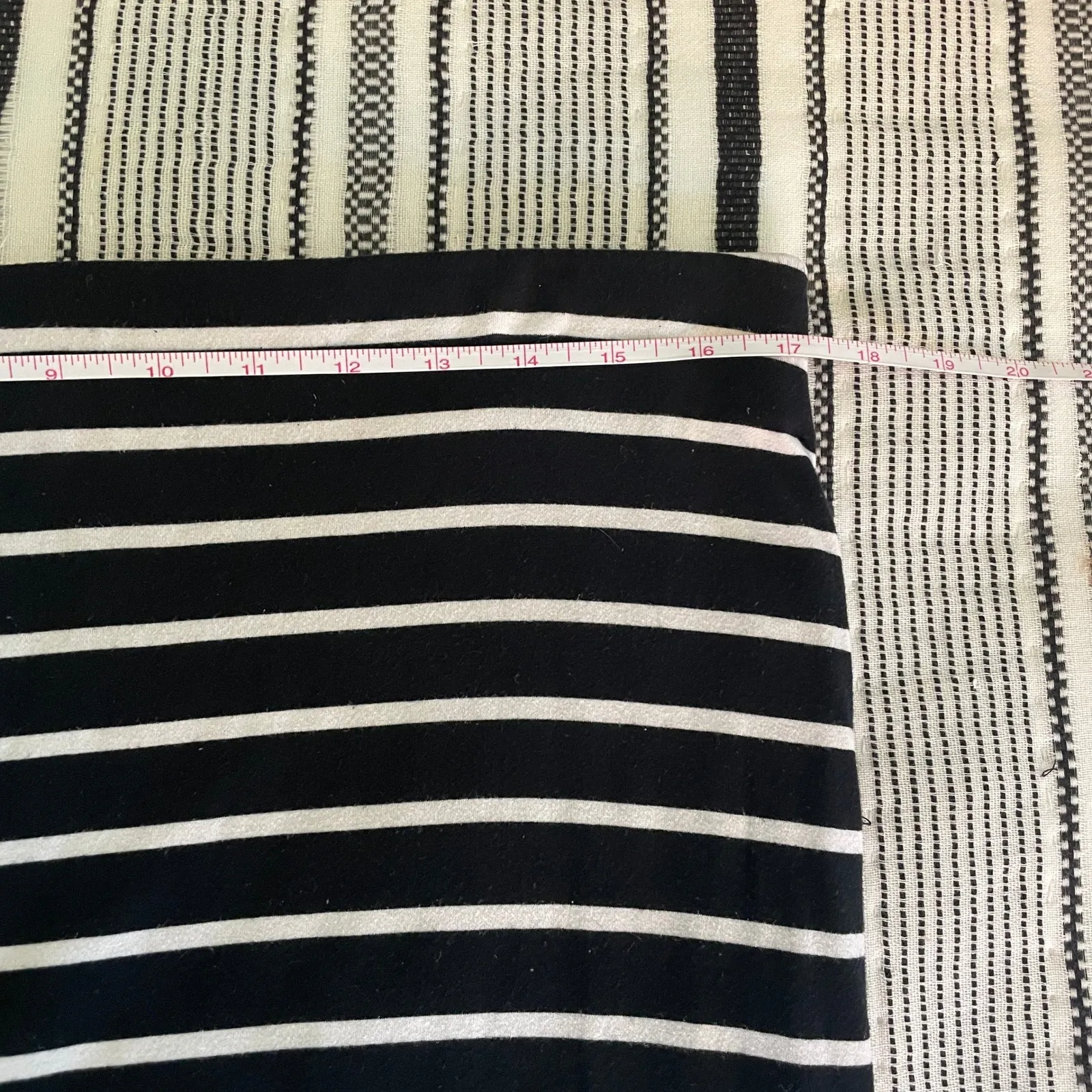 A New Day Striped Midi Skirt XL Black White‎ Cotton Stretch Casual Mature Preppy - Image 5