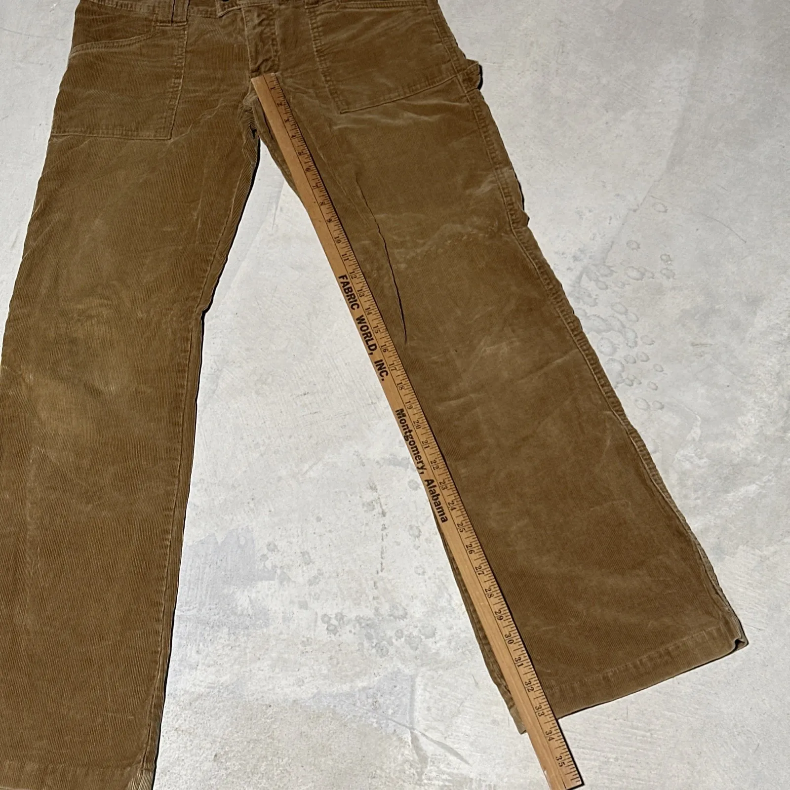 Vintage 2000s Abercrombie & Fitch Bell Corduroy Pants Low Rise Y2K SZ 6 34x34 - Image 7