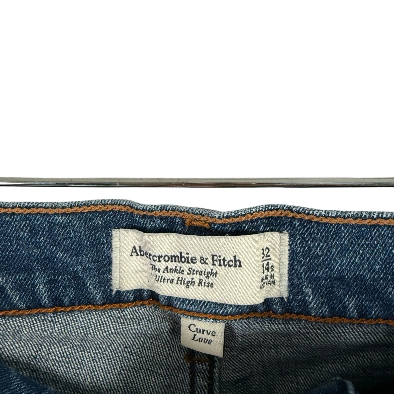 Abercrombie & Fitch Curve Love Ankle Straight Ultra High Rise Jeans Womens 32/14 - Image 4