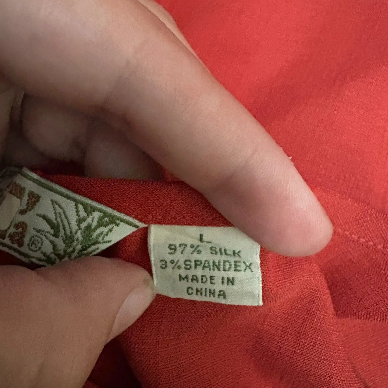 Tommy Bahama Silk Stretch Tank Top Red Orange Lagenlook‎ Summer Size Large - Image 4