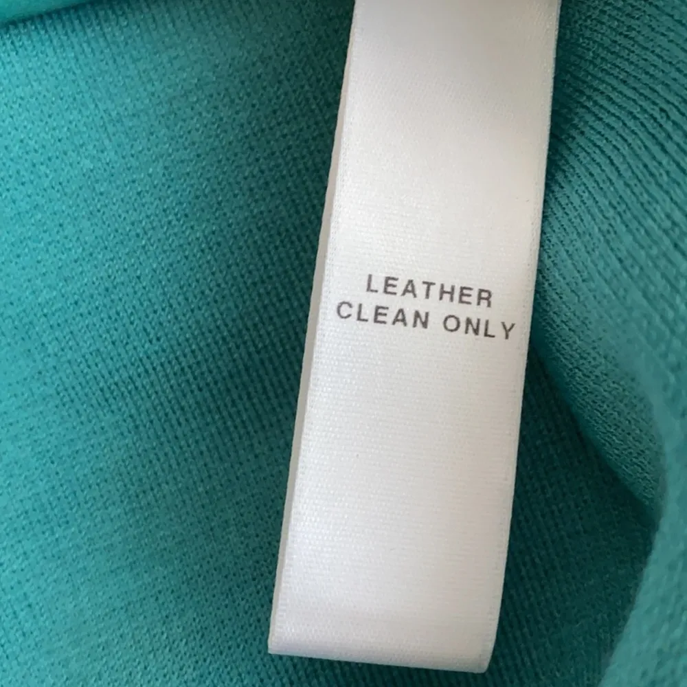 St. John Teal Milano Knit and Suede Top - Image 8