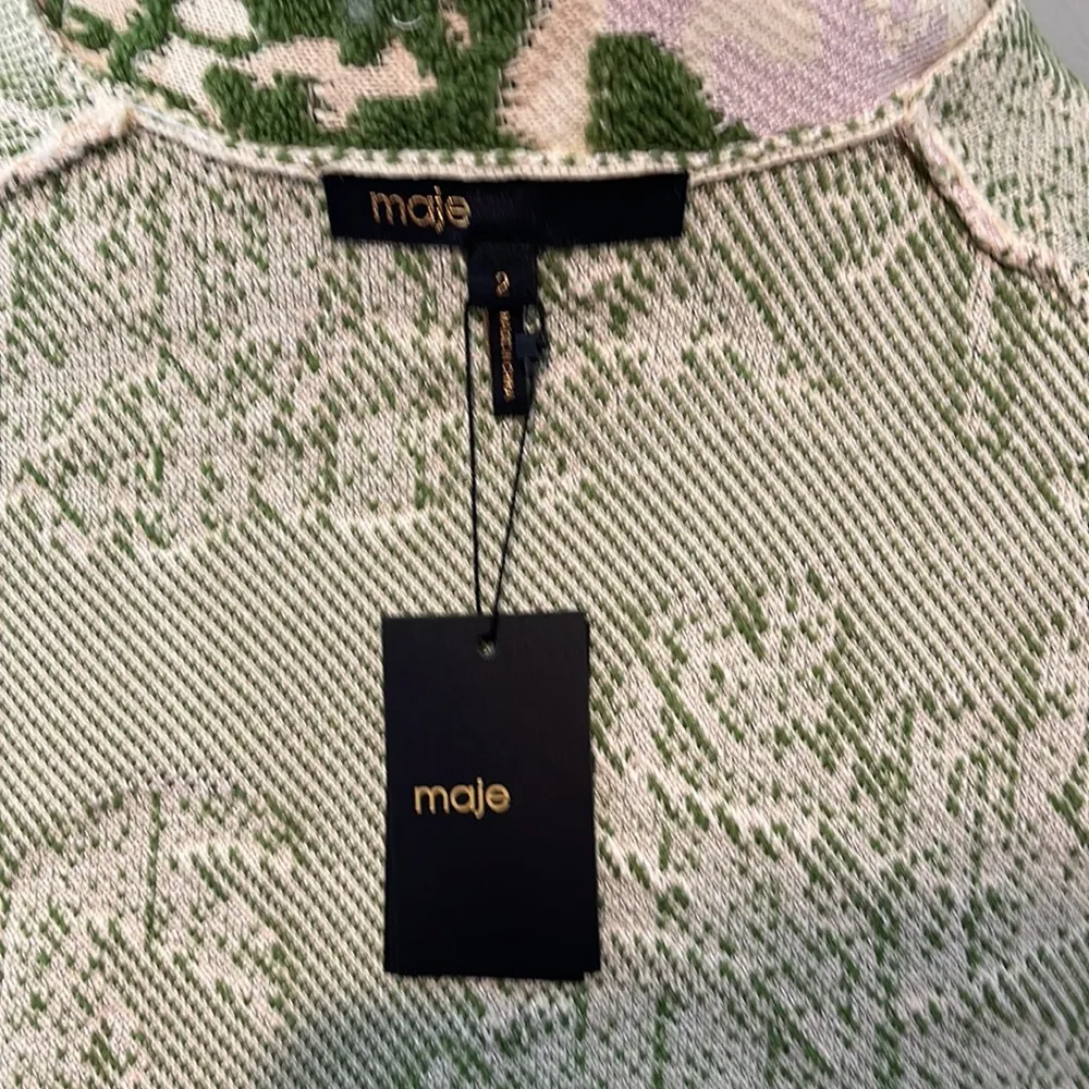 Maje ‎ Imprime Aloha Beige Belted Cardigan Jacket sz 2 SMALL - Image 10