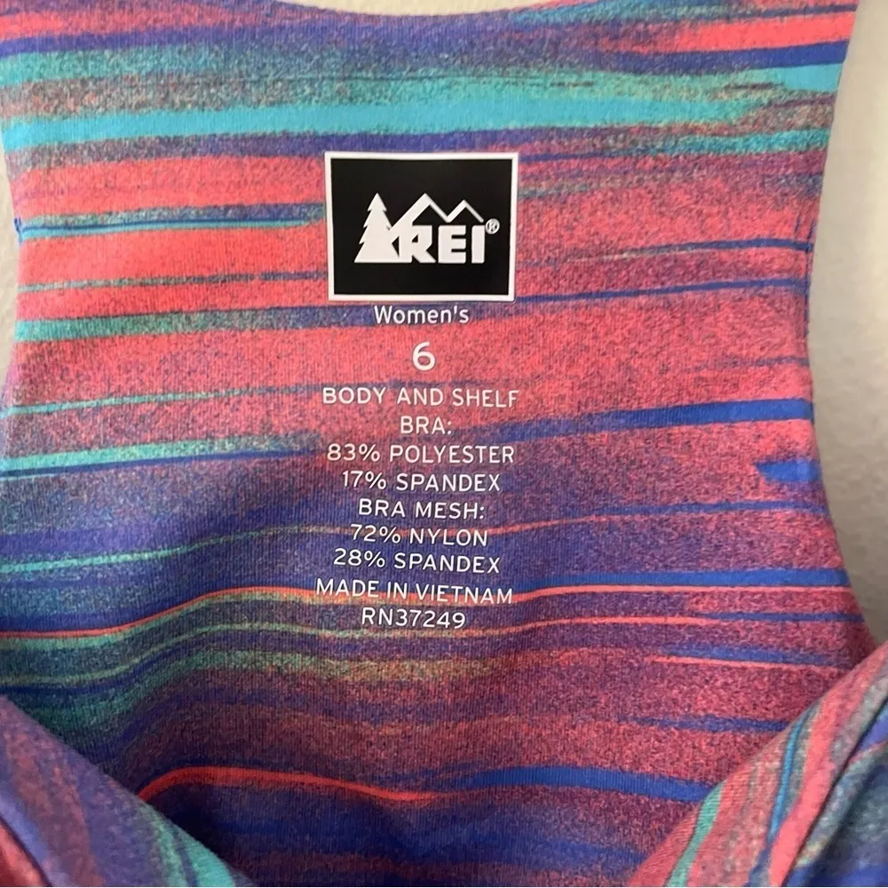 REI women’s workout racerback tank top colorful built in bra comfortable shirt Pink Size 6 - Image 3